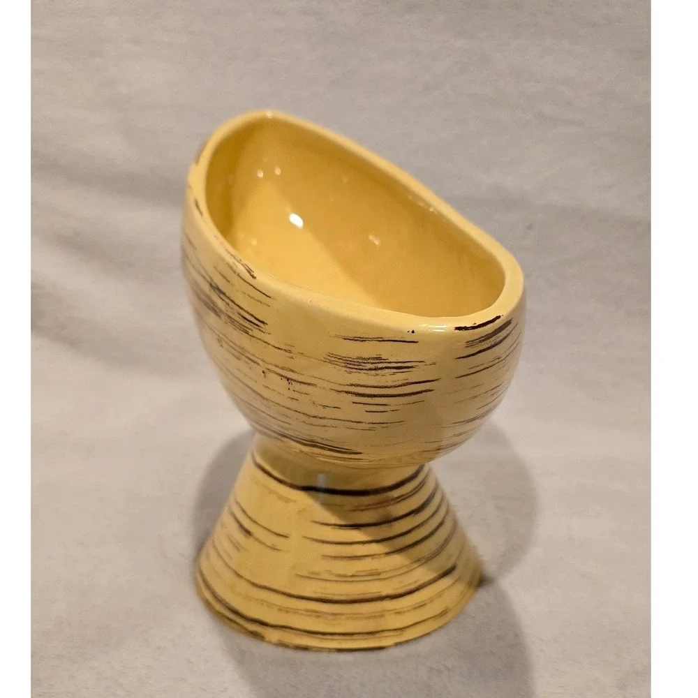 Vintage McCoy USA Planter Pedestal Yellow Ceramic Flower Pot‎ Home Decor